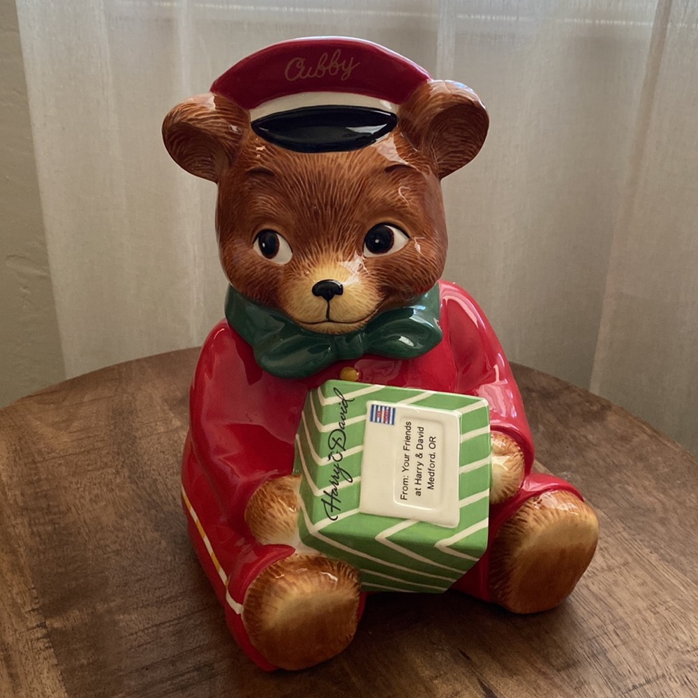 NIB Vintage Harry & David Cubby Bear Cookie Jar